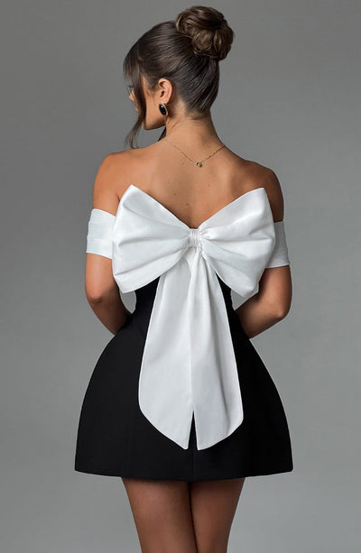 Delta Mini Dress - Black/White Babyboo Fashion Delta Mini Dress - Black/White Babyboo Fashion