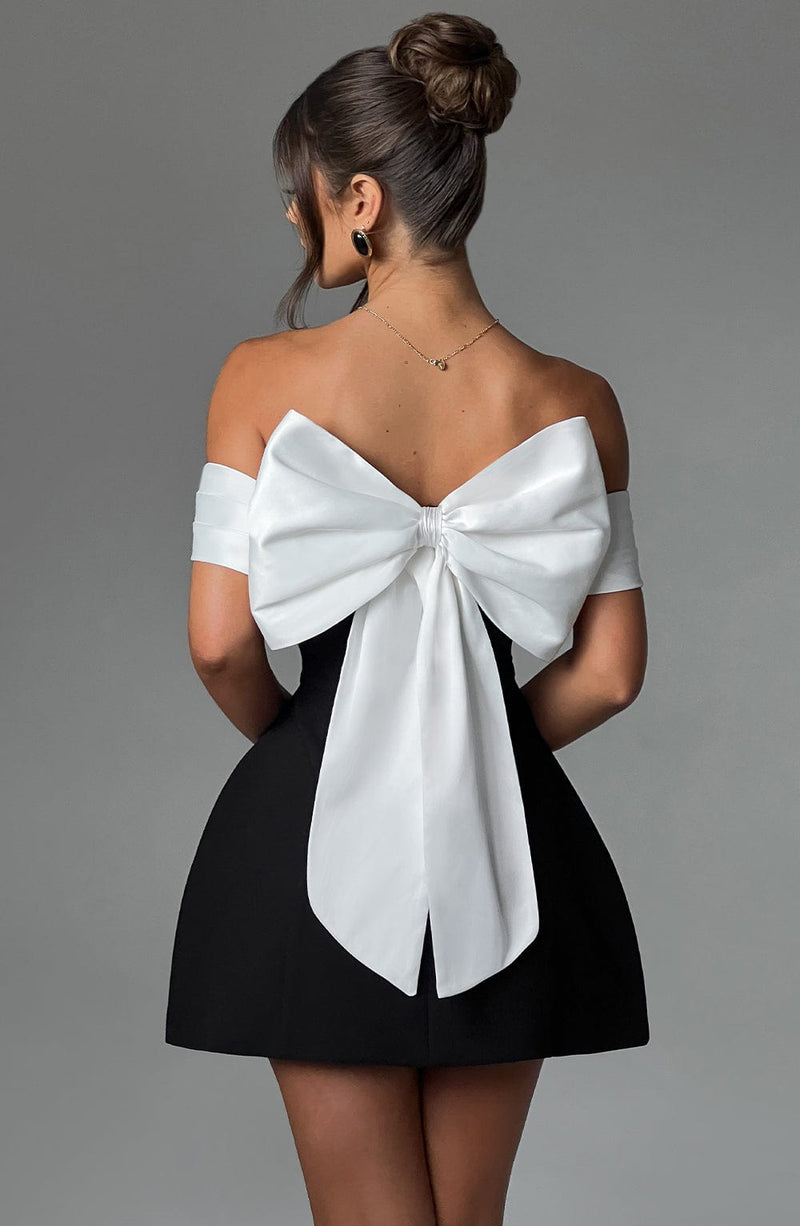 Delta Mini Dress - Black/White Babyboo Fashion Delta Mini Dress - Black/White Babyboo Fashion