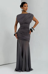 Demelza Maxi Dress - Charcoal Dress Babyboo Fashion Premium Exclusive Design