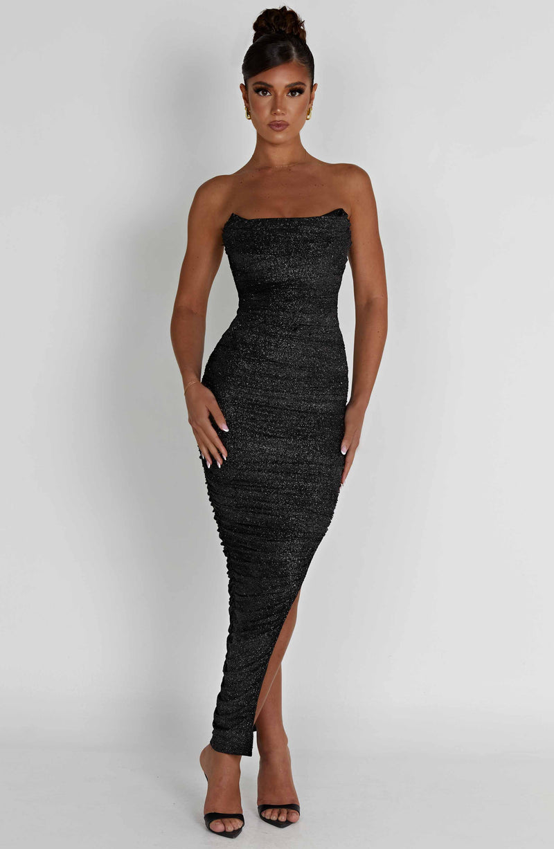 Demi Maxi Dress - Black Sparkle Dress XS Babyboo Fashion Premium Exclusive Design