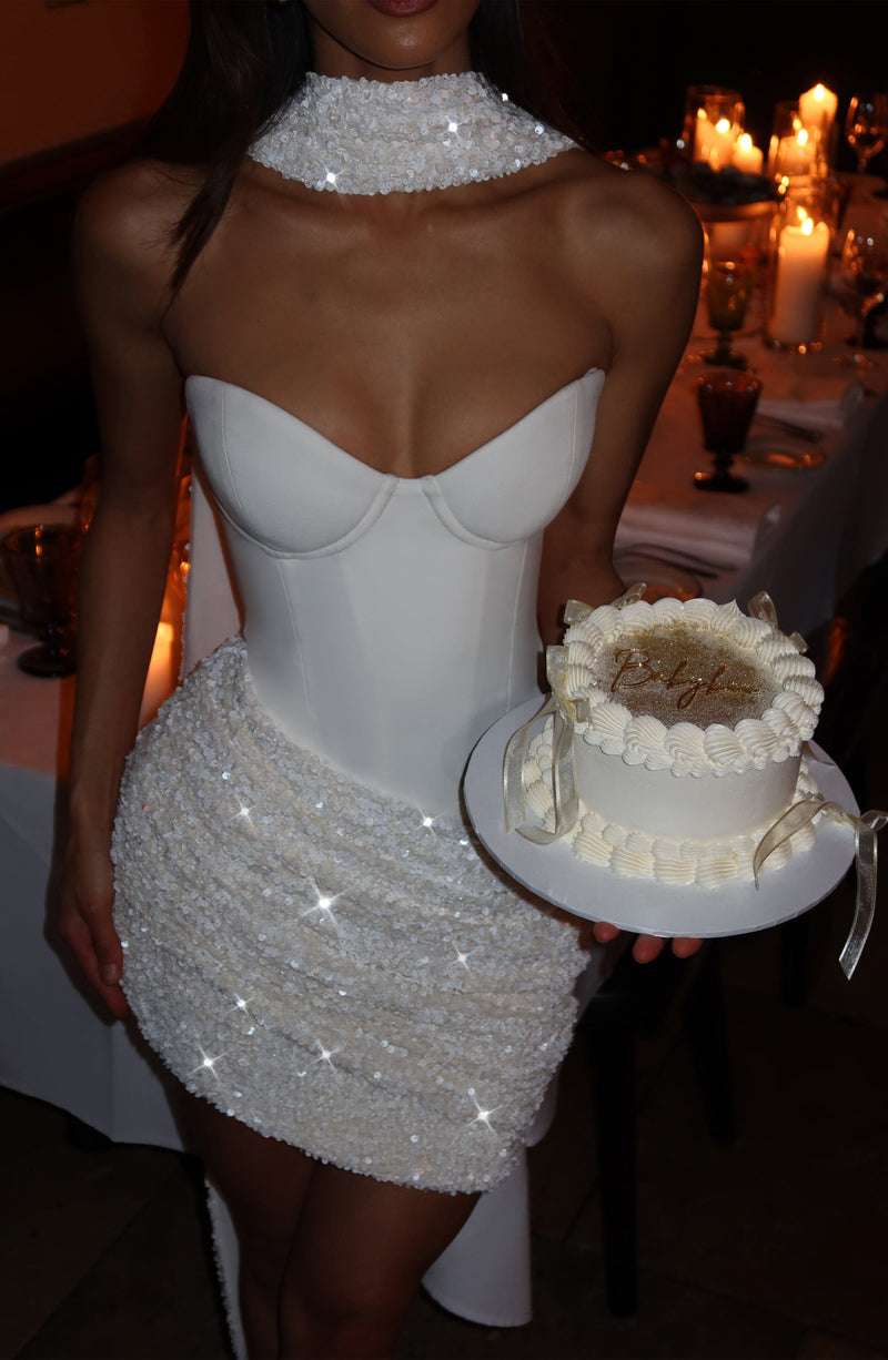 Denise Mini Dress - Ivory Dress Babyboo Fashion Premium Exclusive Design