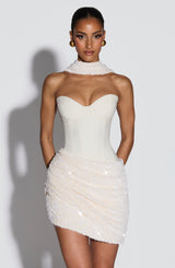 Denise Mini Dress - Ivory Dress XS Babyboo Fashion Premium Exclusive Design