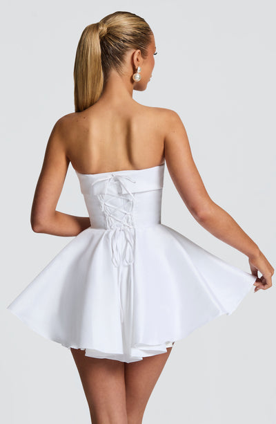 Dionne Mini Dress - Ivory | Babyboo Fashion - Elegant White Mini Dress Dionne Mini Dress - Ivory | Babyboo Fashion - Elegant White Mini Dress
