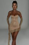 Dixie Mini Dress - Gold Sparkle Dress Babyboo Fashion Premium Exclusive Design
