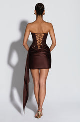 Ebony Mini Dress - Plum Brown Dress Babyboo Fashion Premium Exclusive Design
