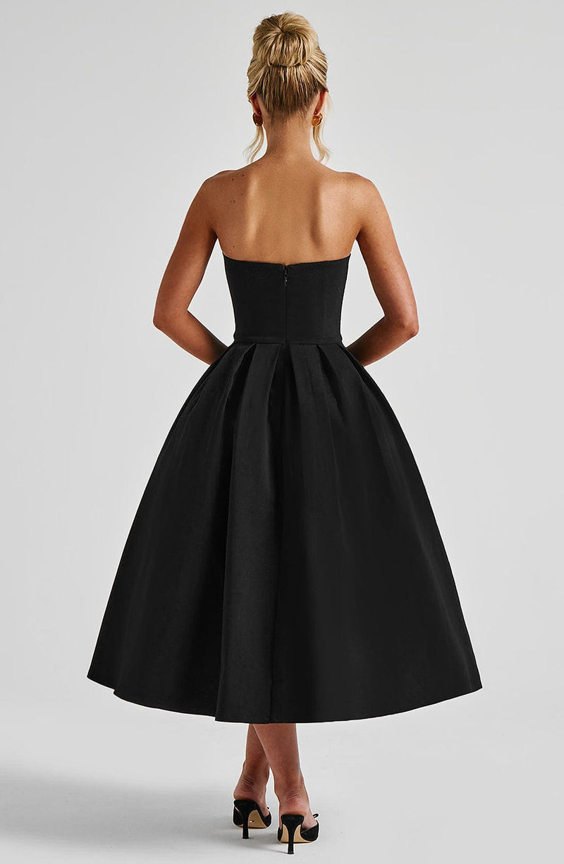 Black Edith Midi Dress | Elegant Midi Dress | Babyboo Fashion Black Edith Midi Dress | Elegant Midi Dress | Babyboo Fashion