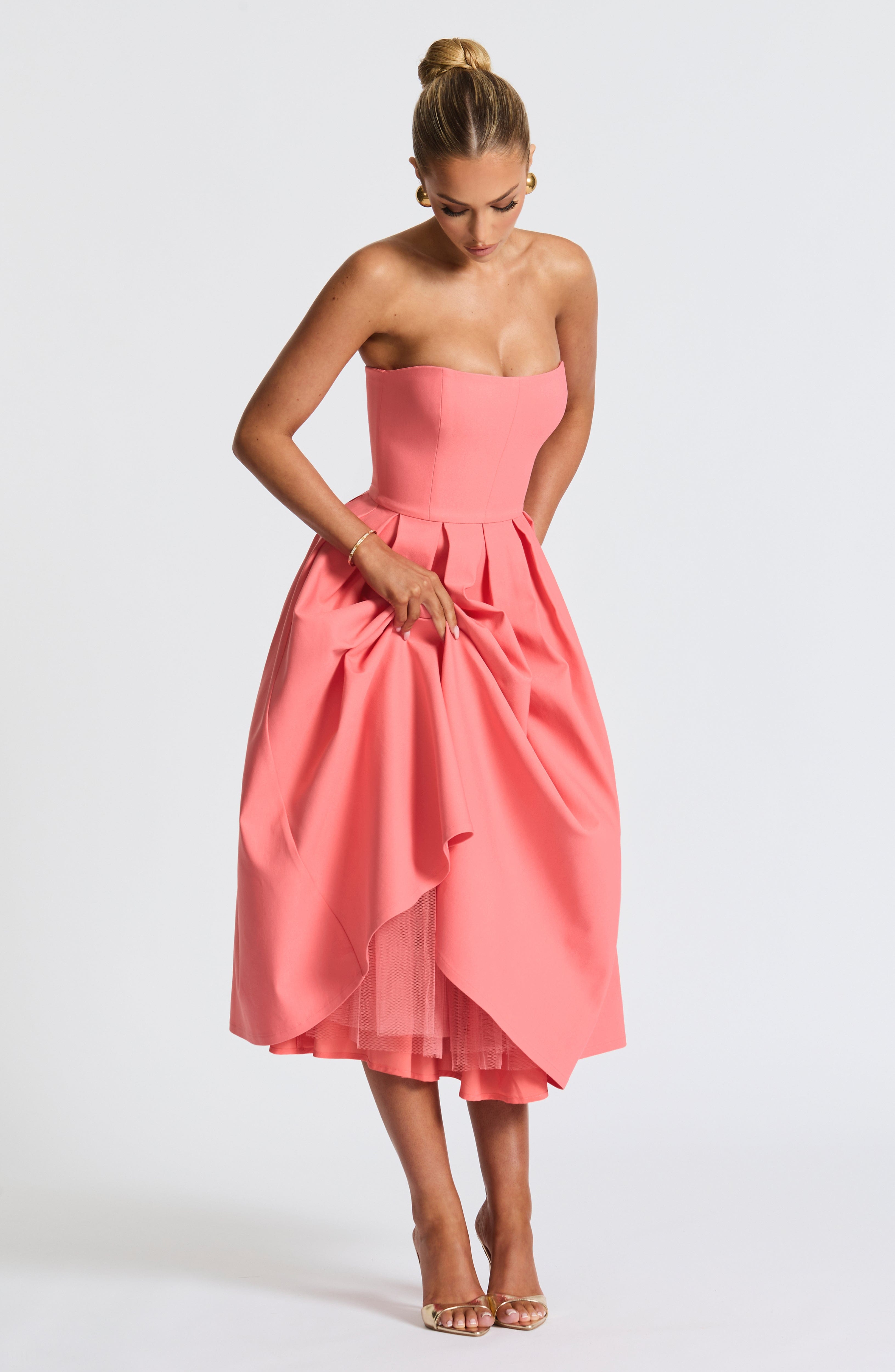 Coral midi dress main image 0