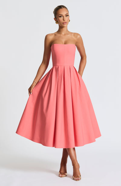 pink strapless midi dress Edith Midi Dress