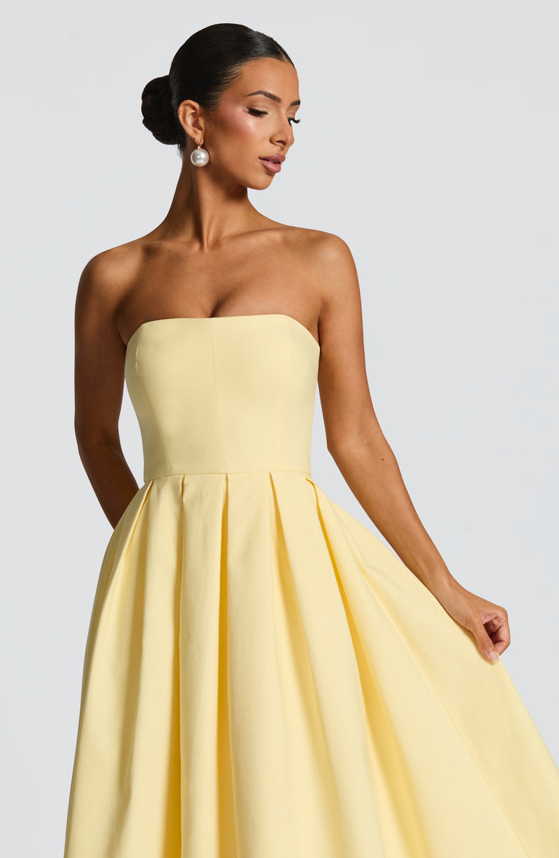 Edith Midi Dress - Lemon | Yellow Midi Dress from Babyboo Fashion Edith Midi Dress - Lemon | Yellow Midi Dress from Babyboo Fashion