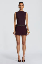 Edna Mini Skirt - Plum Skirt Babyboo Fashion Premium Exclusive Design