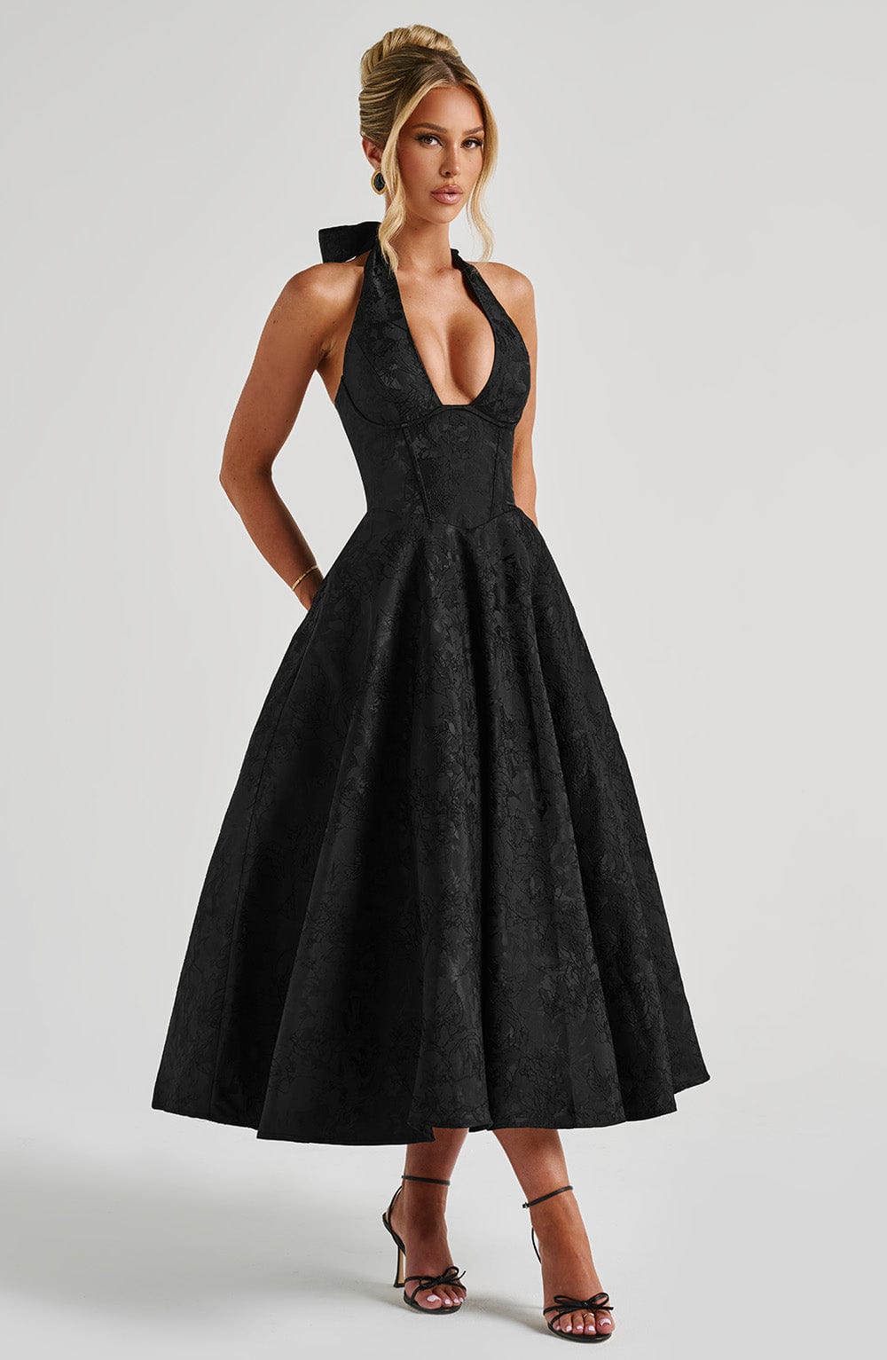 Elvie Midi Dress in Black main image 1