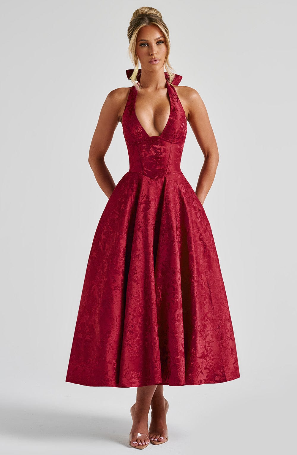 Effie Midi Dress - Red