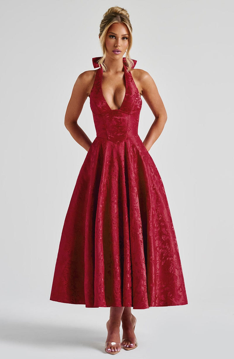 Effie Midi Dress - Red | Babyboo Fashion | Shop Now Effie Midi Dress - Red | Babyboo Fashion | Shop Now