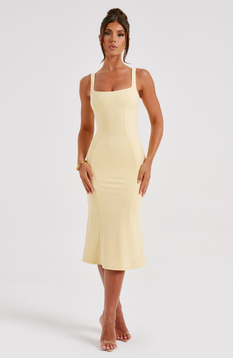 Elaine Midi Dress - Lemon Dress Babyboo Fashion Premium Exclusive Design