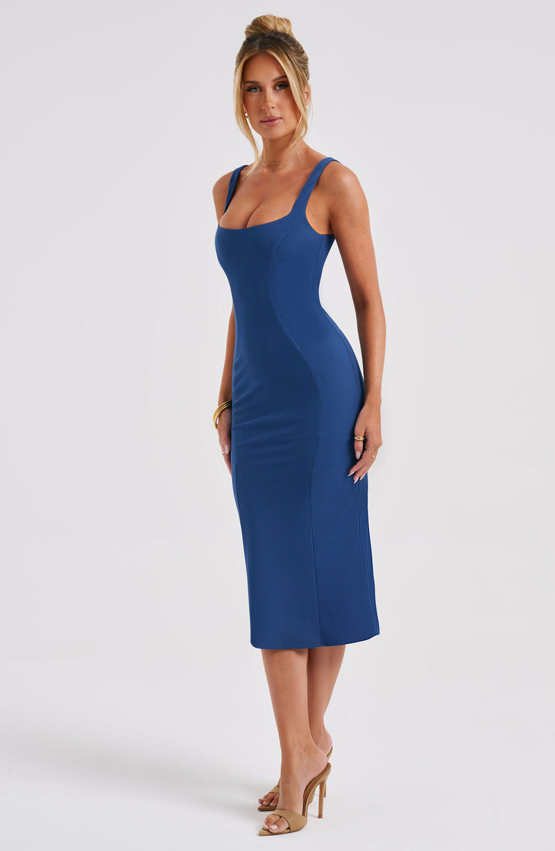 Elaine Midi Dress - Navy Dress Babyboo Fashion Premium Exclusive Design