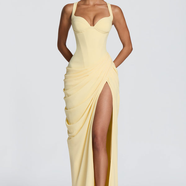 Shop the Elara Maxi Dress - Lemon | Babyboo Fashion