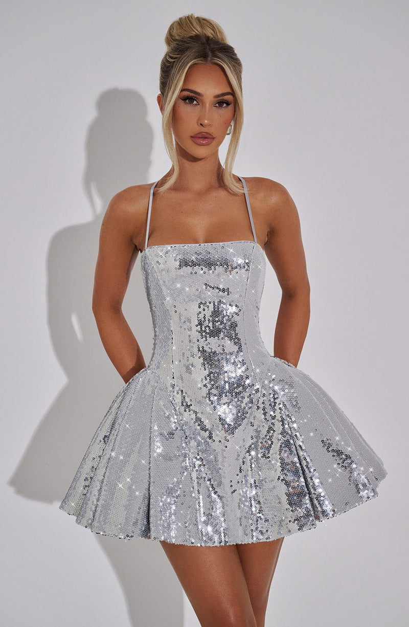 babyboo silver dress Lorena Maxi Dress