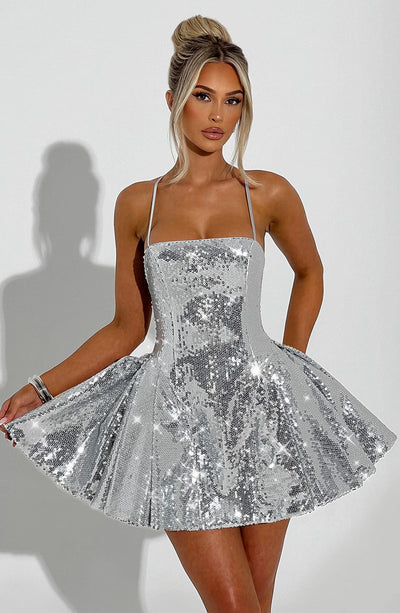 silver mini dress Electra Mini Dress