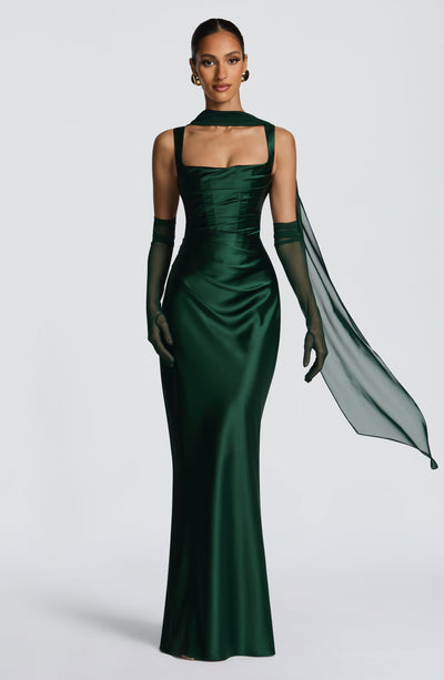 green dress with gloves Eli opera gloves and spaghetti Fabric:French Lace Mission Style Bedroom Set Green Wedding Guest Dresses