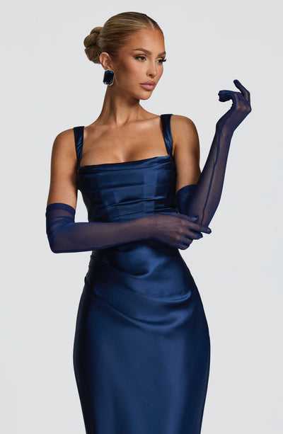 navy blue gloves for dress Ambers Very Long Satin Gloves Assorted Glove Colors: Navy Blue at Amazon Women's Clothing store: Apparel Accessories