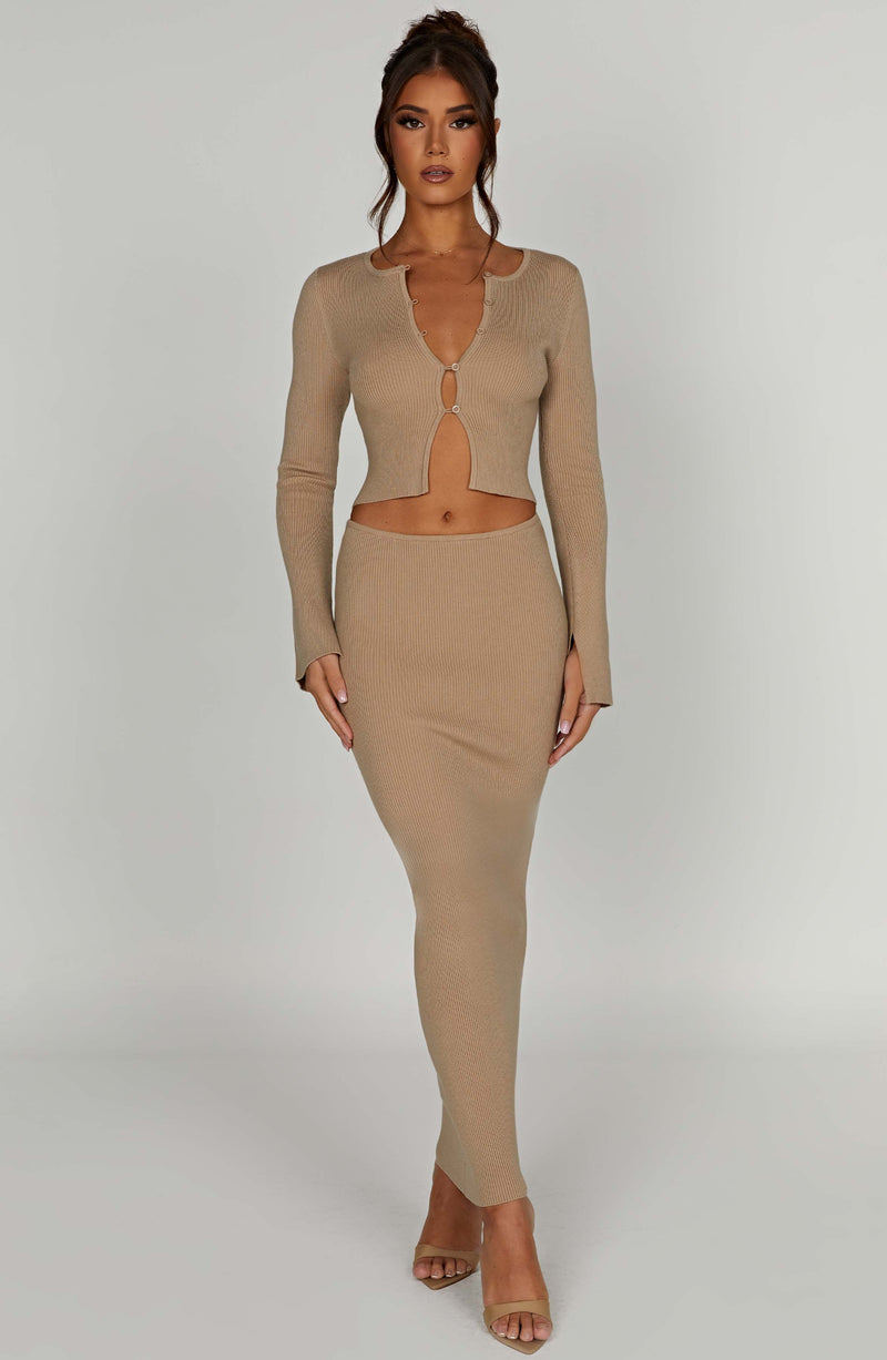 Elia Maxi Skirt - Beige Skirt Babyboo Fashion Premium Exclusive Design