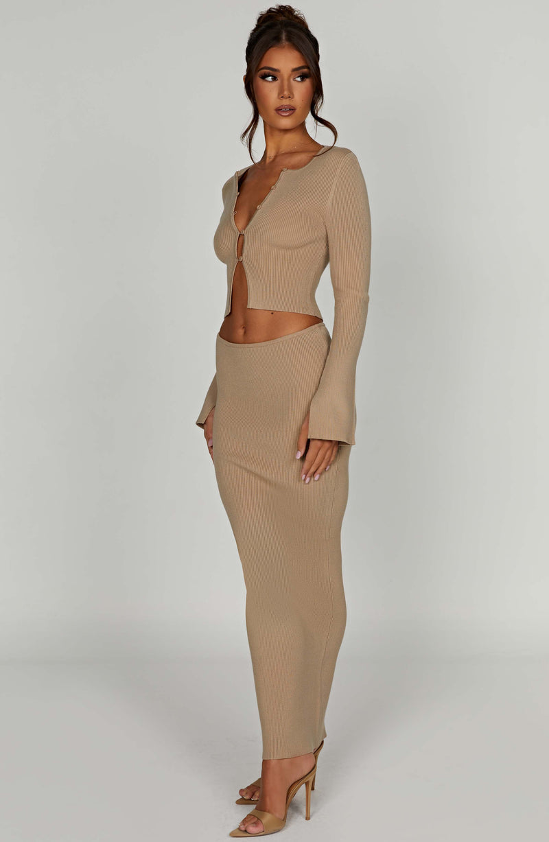 Elia Maxi Skirt - Beige Skirt Babyboo Fashion Premium Exclusive Design