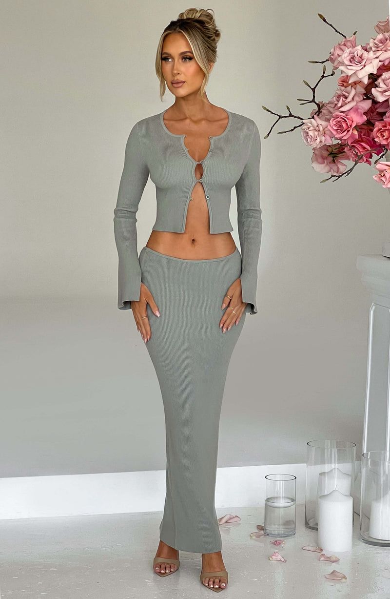 Elia Maxi Skirt - Khaki Skirt XS Babyboo Fashion Premium Exclusive Design