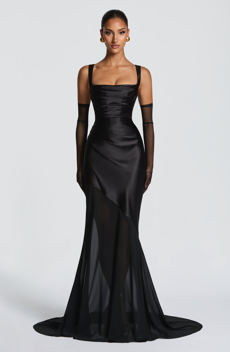 Buy Eliza Gown - Black | Elegant Black Gown by Babyboo Fashion Buy Eliza Gown - Black | Elegant Black Gown by Babyboo Fashion
