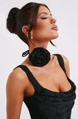 Elizabeth Floral Choker - Black Accessories XS Babyboo Fashion Premium Exclusive Design