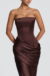 Ella Maxi Dress - Plum Brown Dress Babyboo Fashion Premium Exclusive Design