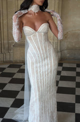 Ellie Lace Neck Veil - Ivory Accessories Babyboo Fashion Premium Exclusive Design