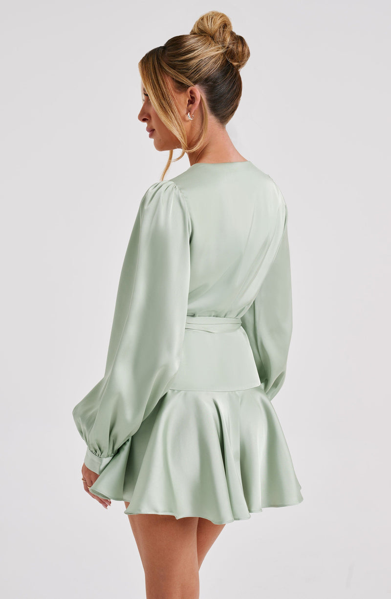 Ellis Mini Dress - Sage Dress Babyboo Fashion Premium Exclusive Design