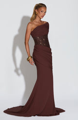 Ellora Gown - Plum Brown Dress Babyboo Fashion Premium Exclusive Design