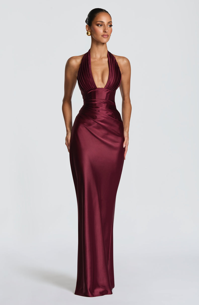 Buy Elowen Maxi Dress in Cherry Lacquer | Babyboo Fashion