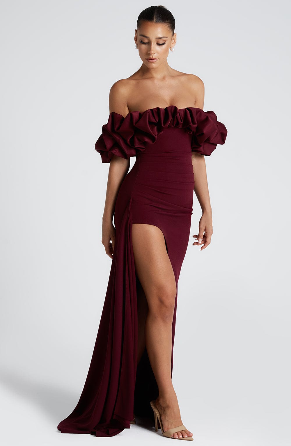 Eyes Closed Maxi Dress - Dark Cherry main image 1