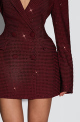 Elvira Mini Dress - Burgundy Sparkle Dress Babyboo Fashion Premium Exclusive Design