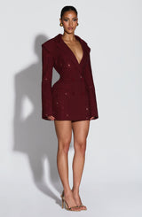 Elvira Mini Dress - Burgundy Sparkle Dress Babyboo Fashion Premium Exclusive Design