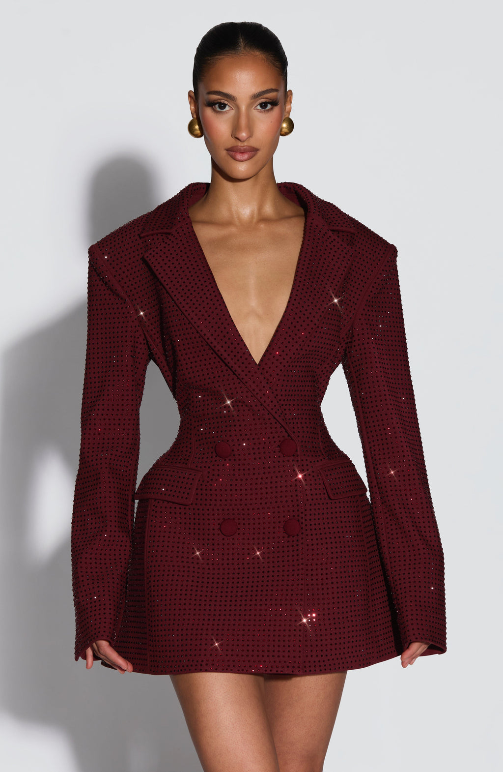 Shop Burgundy Mini Dress - Elvira Mini Dress