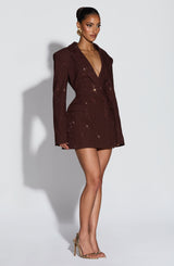 Elvira Mini Dress - Plum Brown Sparkle Dress Babyboo Fashion Premium Exclusive Design