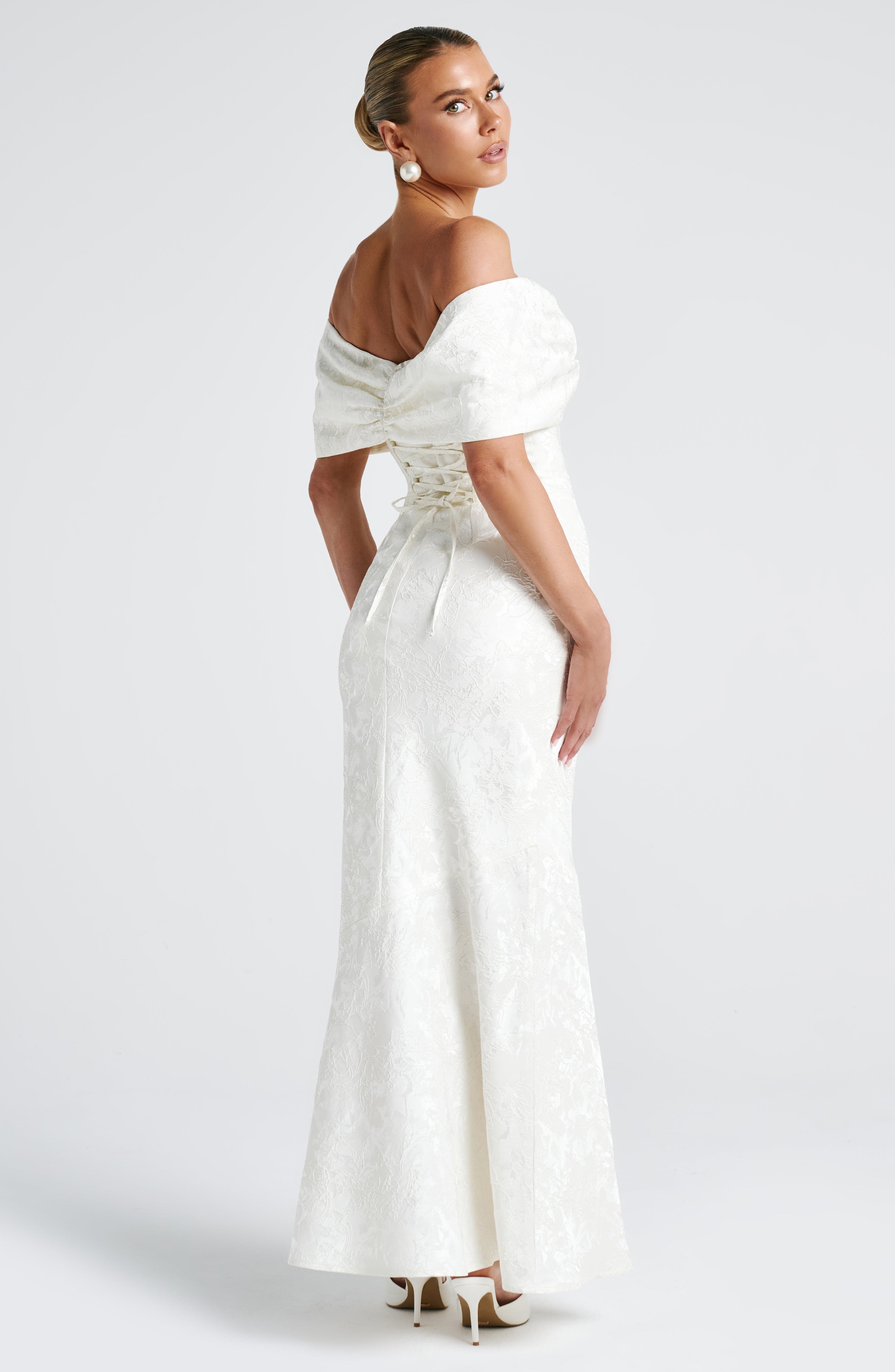 Emberly Spaghetti Flower Mesh Maxi Dress In Black main image 1