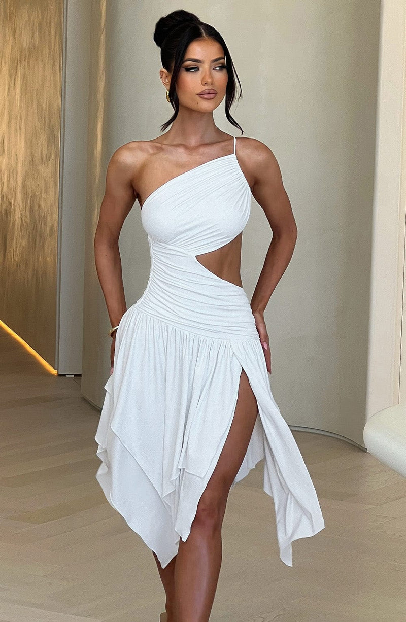 Emeline Midi Dress - White Dress XS Babyboo Fashion Premium Exclusive Design