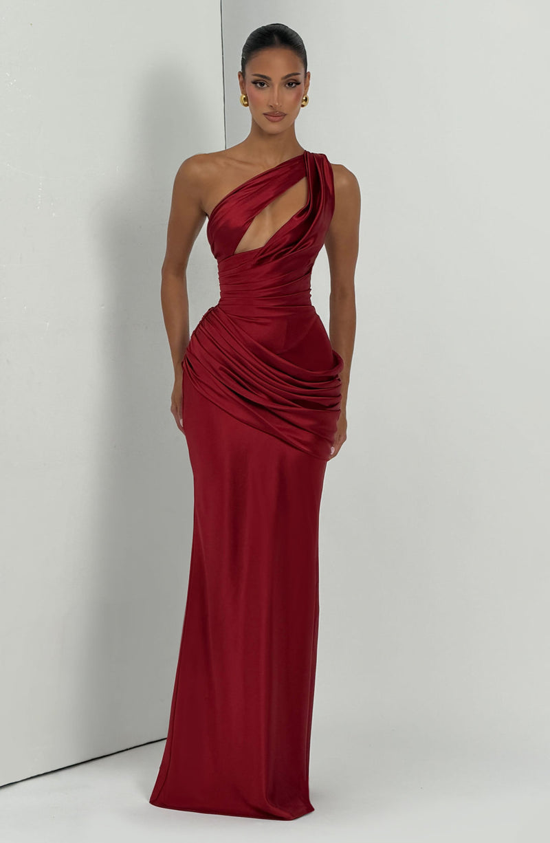 Red Maxi Dress - Emina Maxi Dress - Deep Red