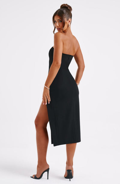 Emmaline Midi Dress - Black Dress Babyboo Fashion Premium Exclusive Design
