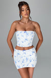 Esmeralda Top - Blue Ditsy Print Tops XS Babyboo Fashion Premium Exclusive Design