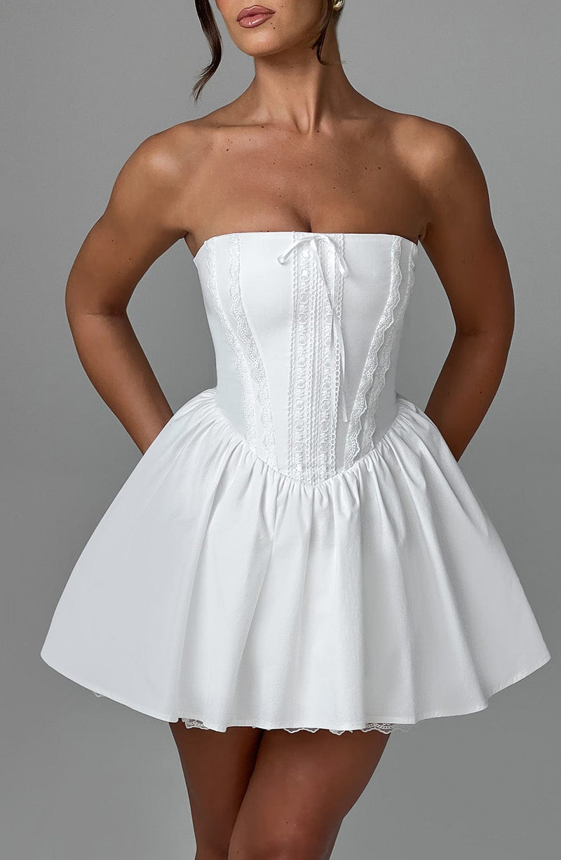 Evie Mini Dress - Ivory Babyboo Fashion Evie Mini Dress - Ivory Babyboo Fashion