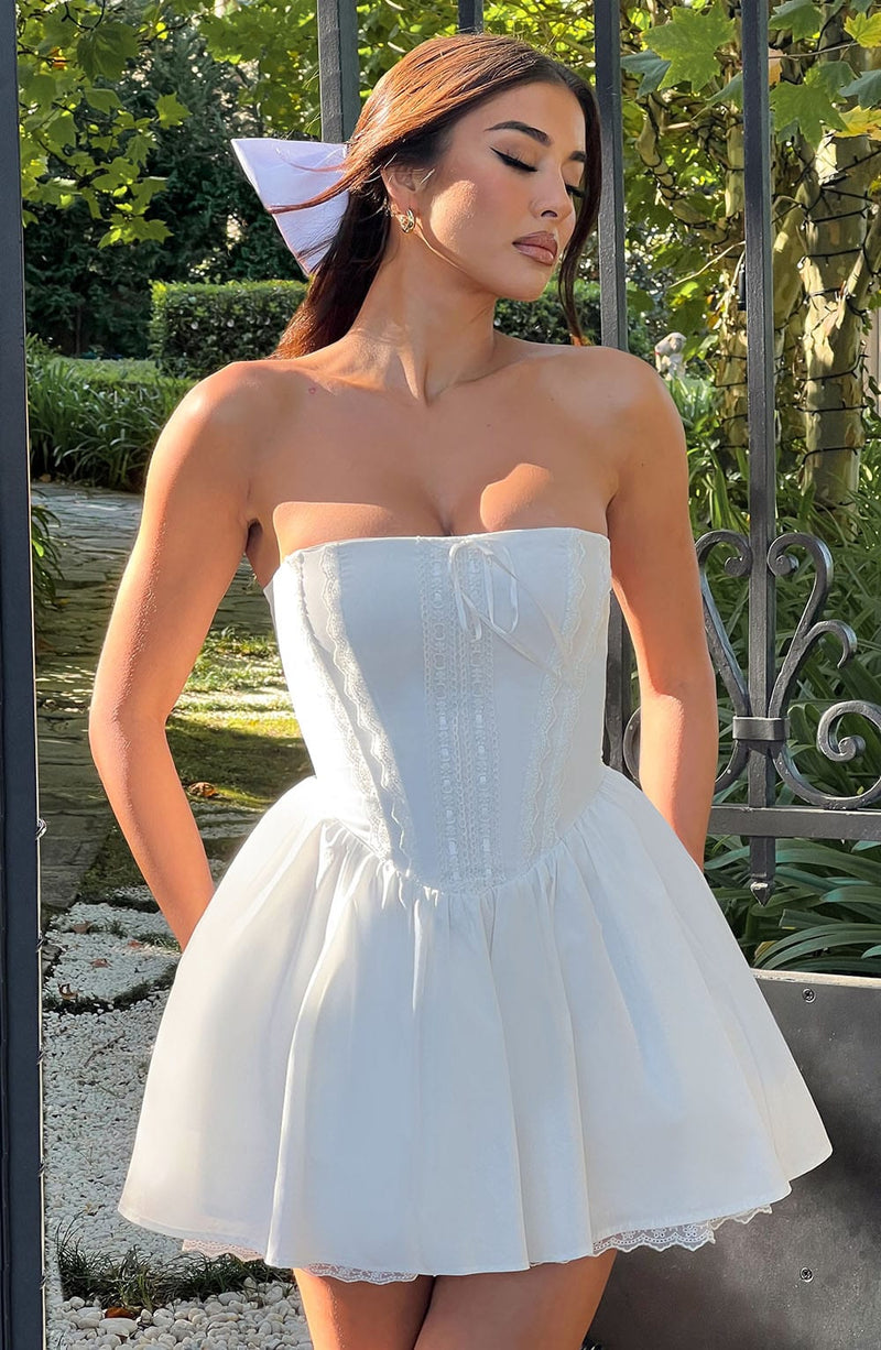 Evie Mini Dress Ivory – Babyboo Fashion