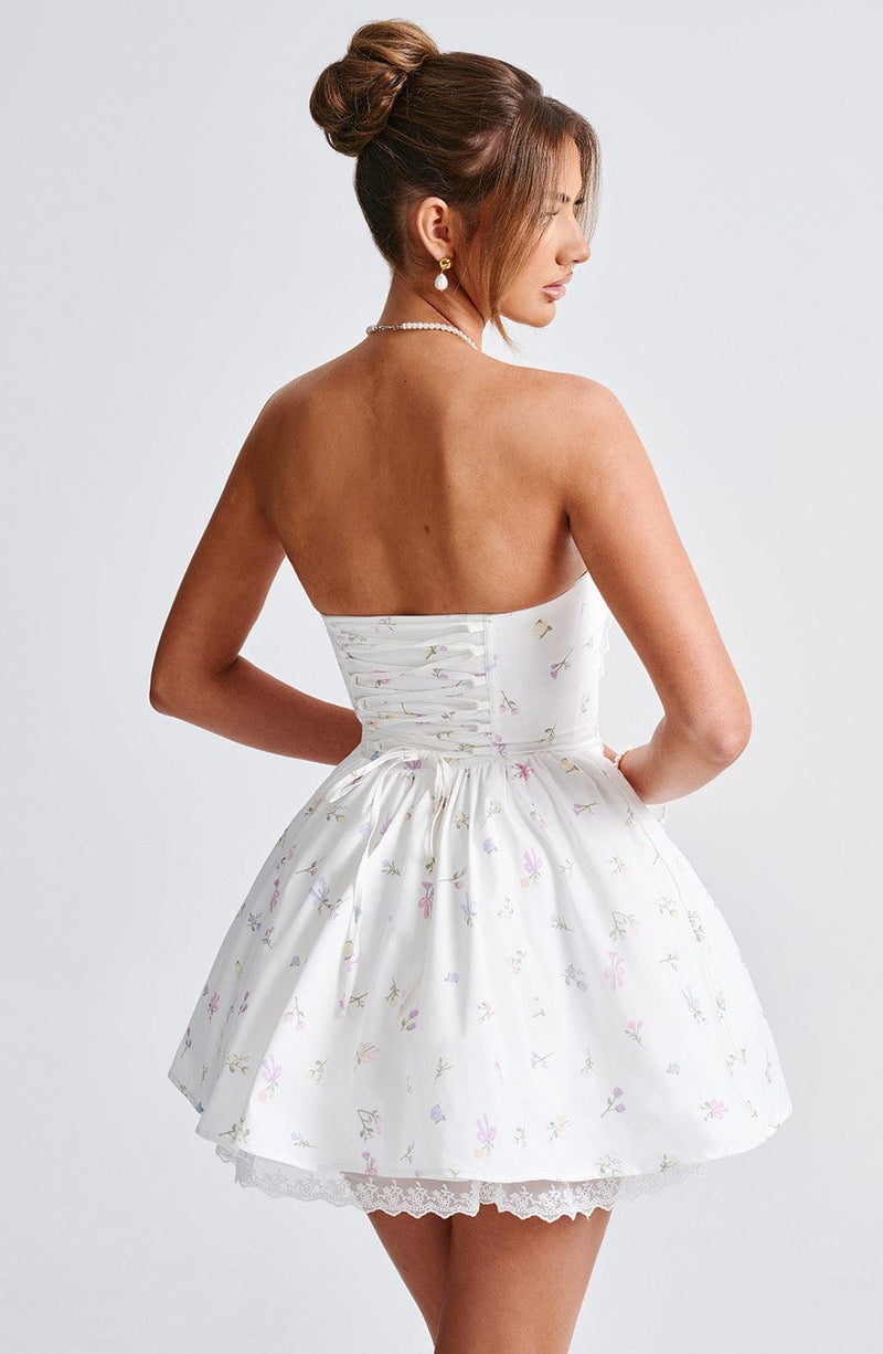 forever new evie lace mini dress Buy Faded Cornflower Evie Lace Mini Dress Online