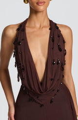 Fabia Maxi Dress - Plum Brown Dress Babyboo Fashion Premium Exclusive Design