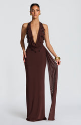 Fabia Maxi Dress - Plum Brown Dress Babyboo Fashion Premium Exclusive Design