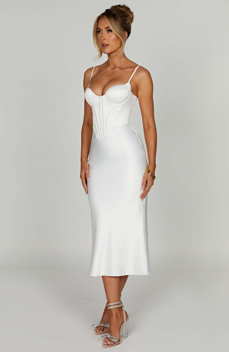 Farrah Midi Dress - Ivory Dress Babyboo Fashion Premium Exclusive Design